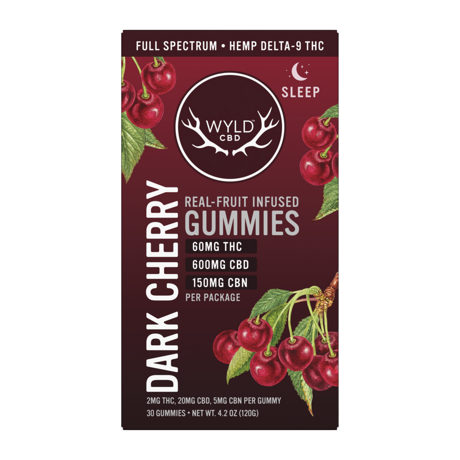 Low-dose Wyld Dark Cherry Gummies in a 30 gummy package.