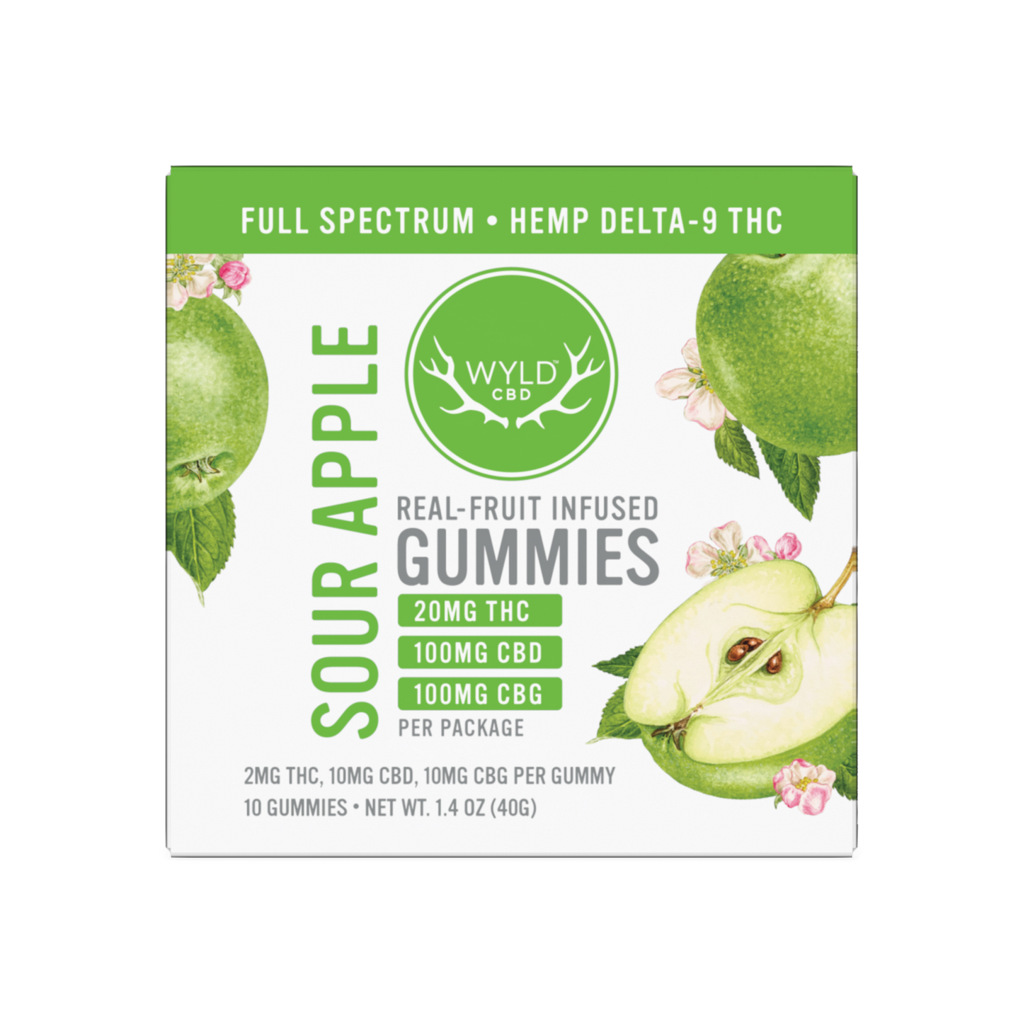 Low-Dose Sour Apple CBD:CBG:THC | Active
