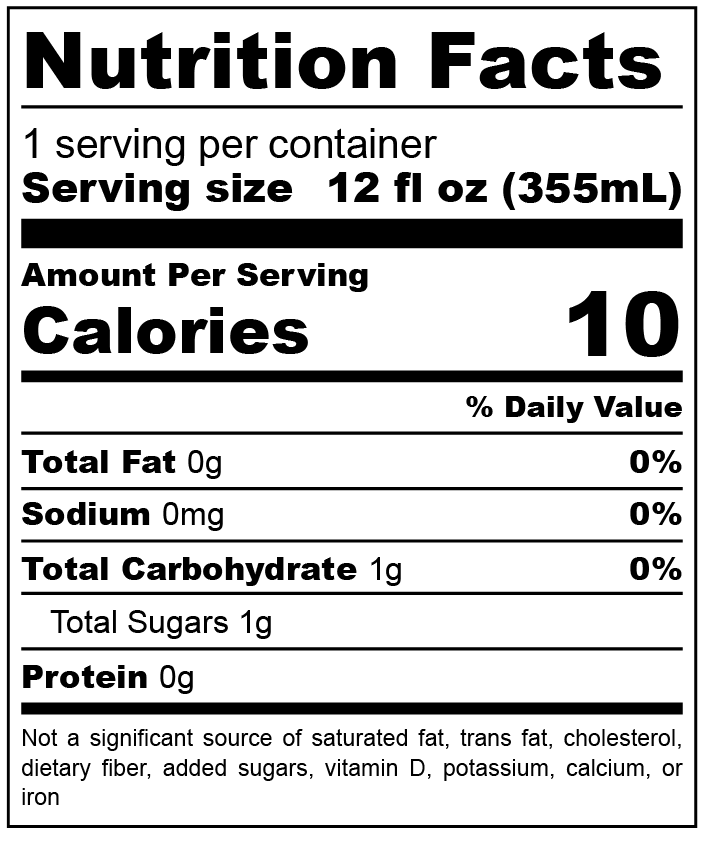 Low-Dose Clementine CBD:THC Sparkling Water | Bright nutrition facts