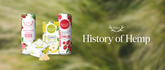 Wyld Products next to text saying 'The History of Hemp'