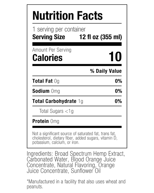 Blood Orange CBD Sparkling Water | 50mg CBD