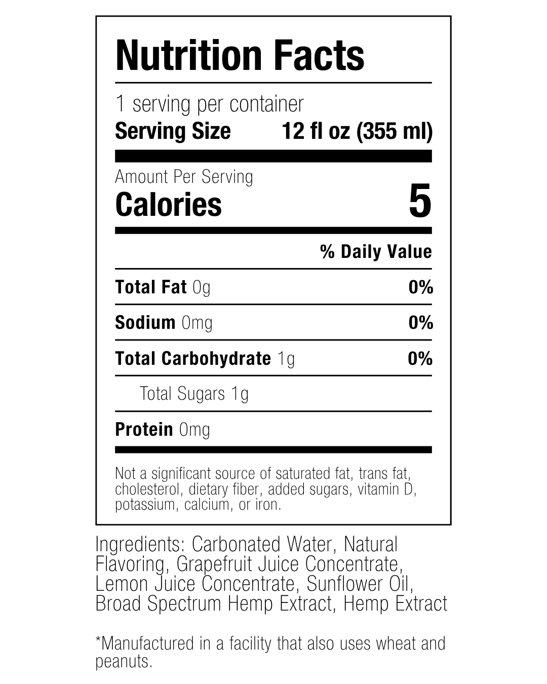 Grapefruit CBD:CBG Sparkling Water | 20mg CBD:10mg CBG