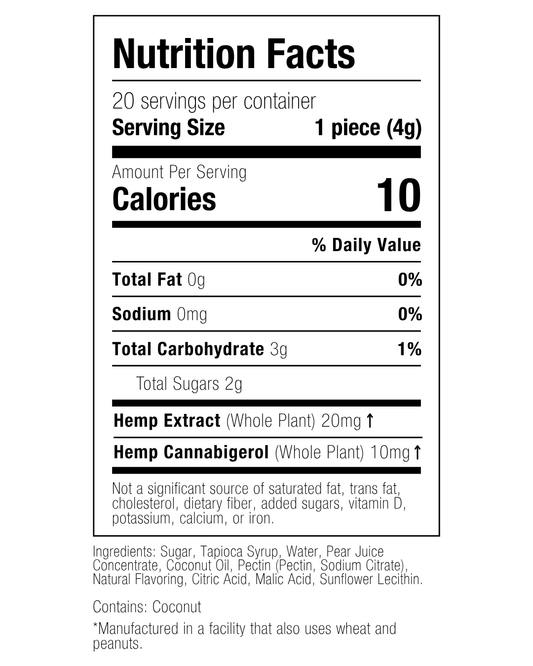 Pear CBD:CBG Gummies | 20mg CBD:10mg CBG