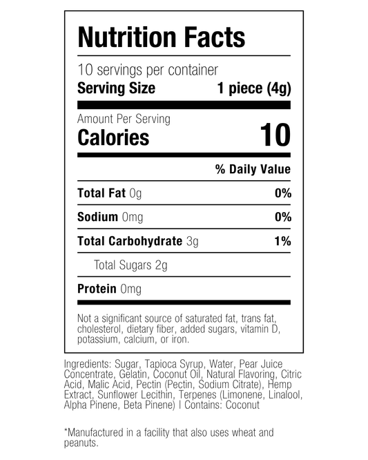 Pear CBG Hemp THC Gummies | 10mg THC:10mg CBG