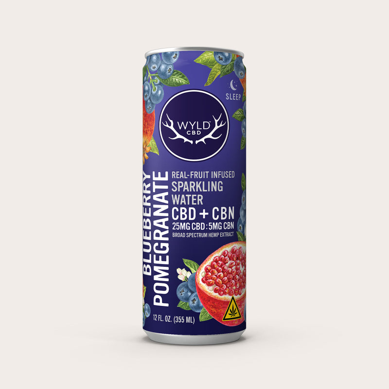 Blueberry Pomegranate CBD:CBN Sparkling Water | CBD-Only