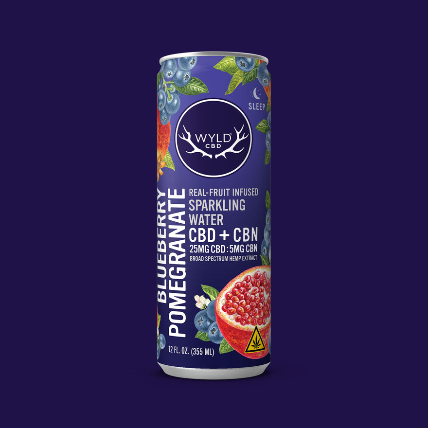 Blueberry Pomegranate CBD:CBN Sparkling Water | CBD-Only