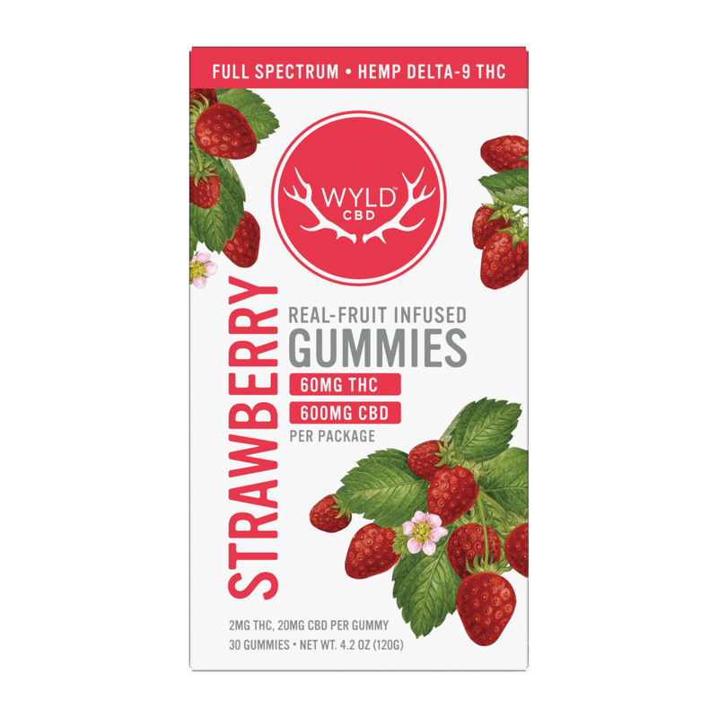 Wyld Strawberry Low-Dose Gummies in a 30  count package.