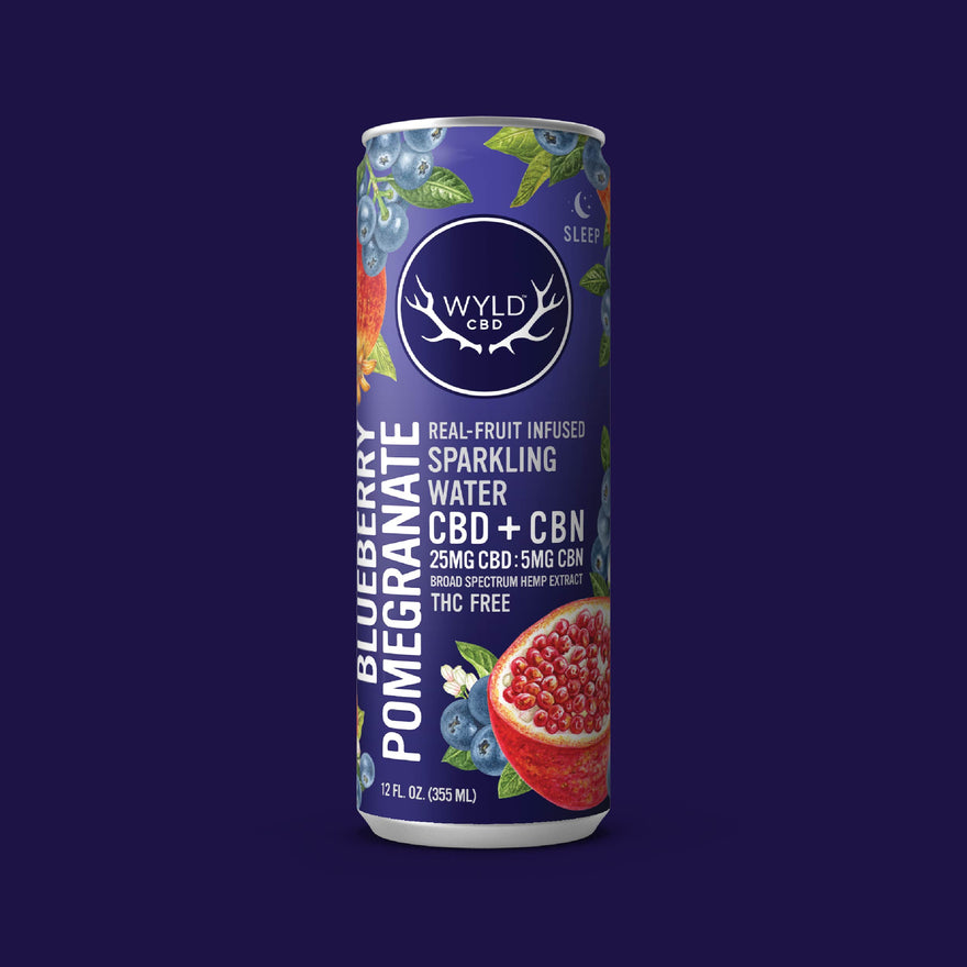 Blueberry Pomegranate CBD:CBN Sparkling Water | CBD-Only