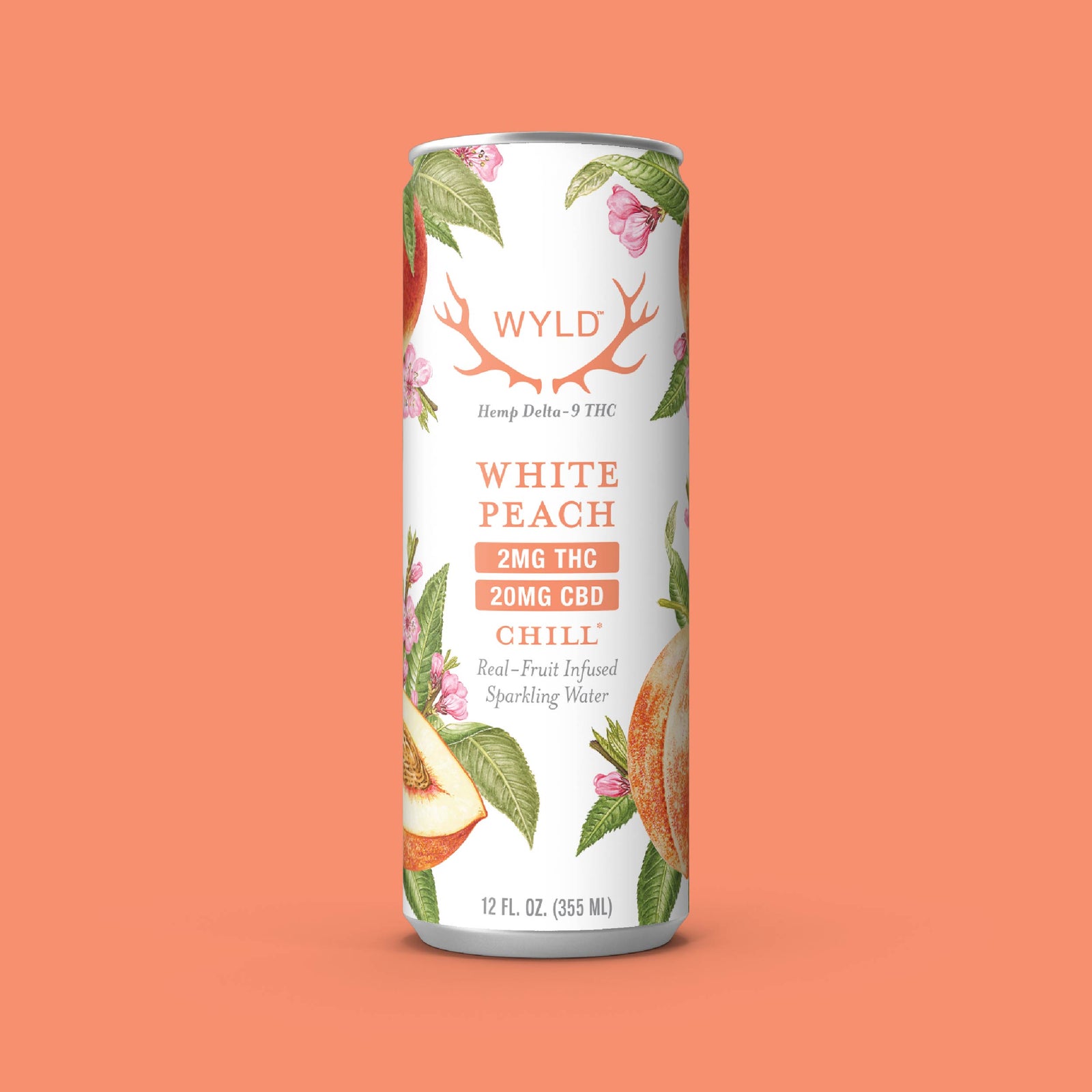 Low-Dose White Peach CBD:THC Sparkling Water | Chill