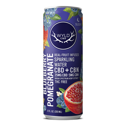 Blueberry Pomegranate CBD:CBN Sparkling Water | THC-Free