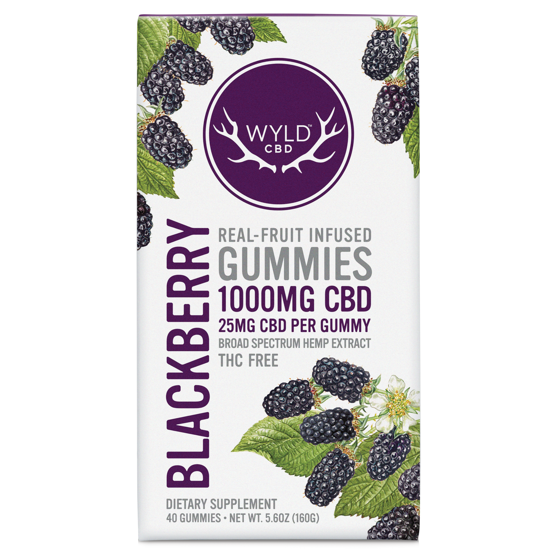 Wyld Blackberry CBD Gummies in a 40pcs package.