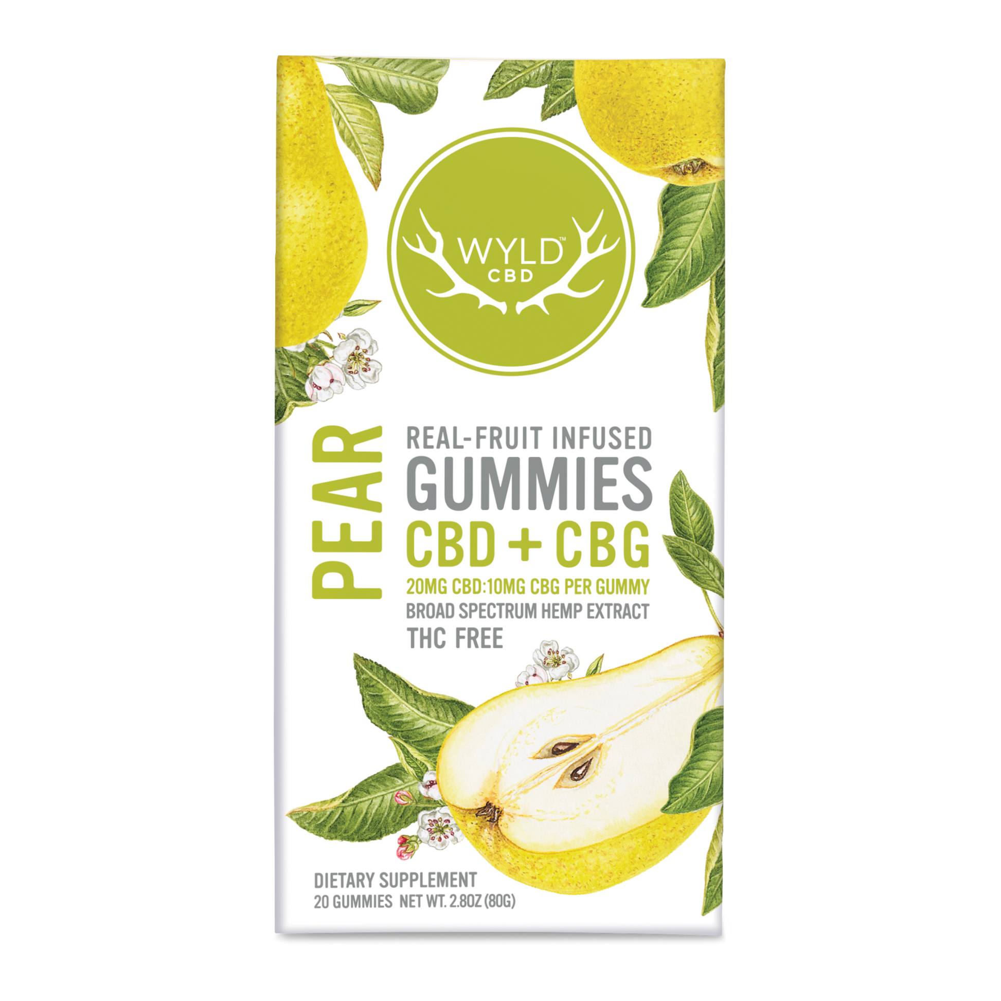 Pear CBD:CBG Gummies | THC-Free – Wyld