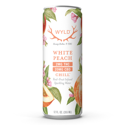 Low-Dose White Peach CBD:THC Sparkling Water | Chill