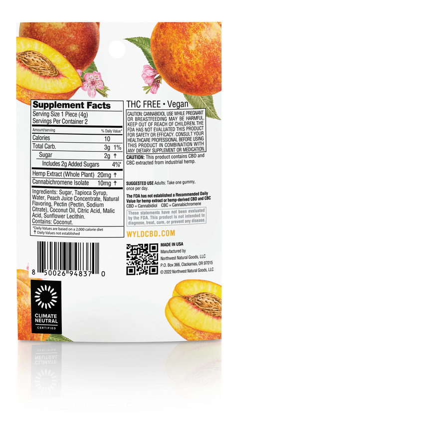 Peach CBD:CBC Gummies | 2-Pack
